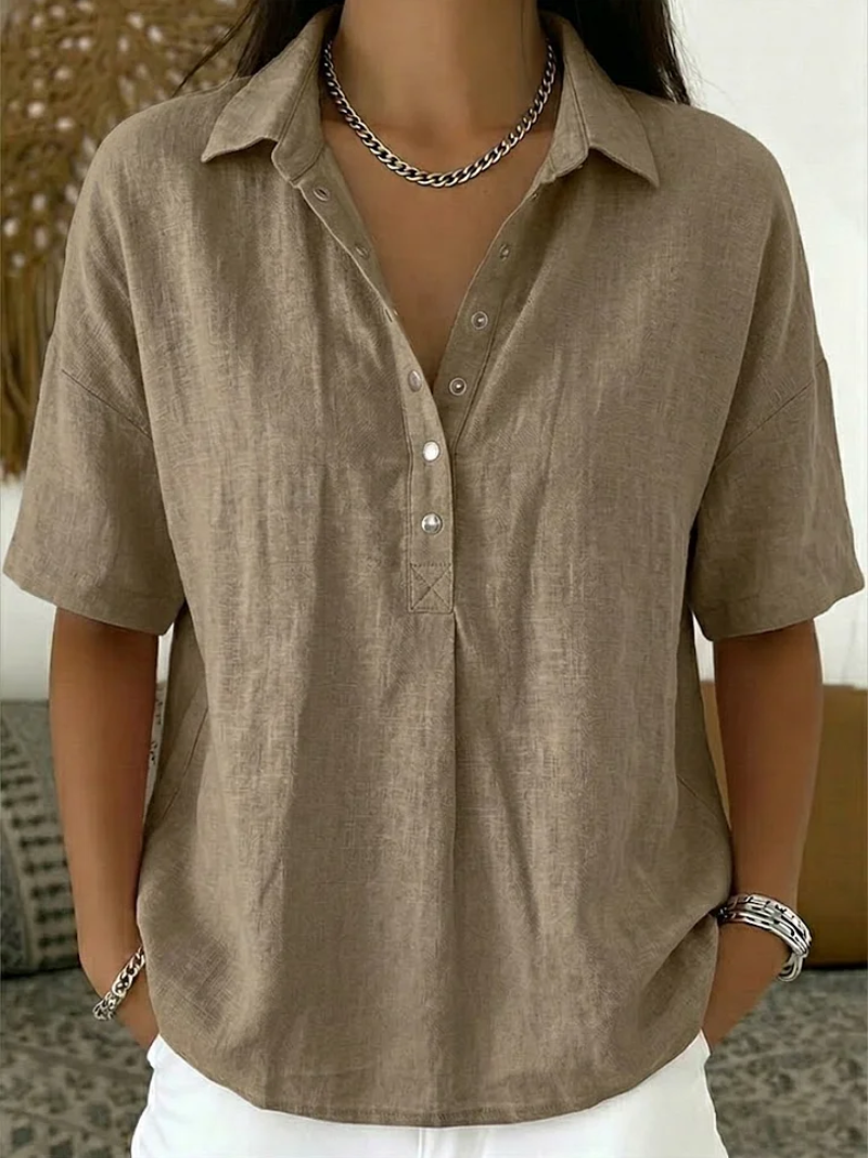CLASSIC BLOUSE WITH V-NECK FOR WOMEN