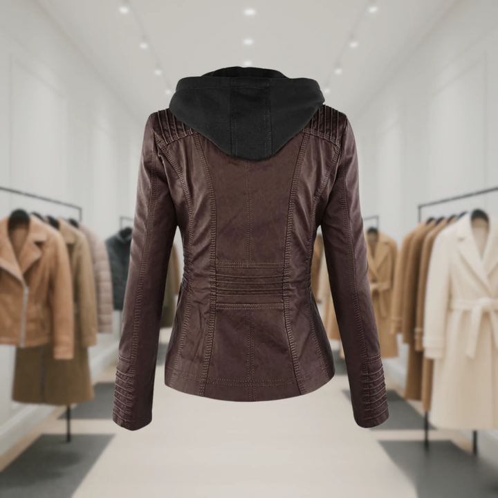 Odessa | Vodoodporna usnjena jakna s kapuco