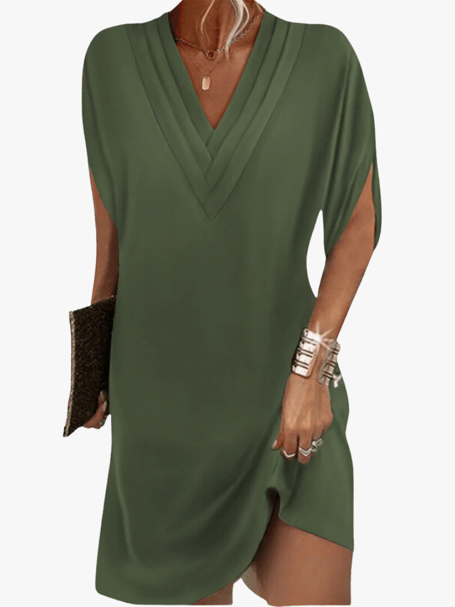 CHIC V-NECK DRESS FOR WOMEN
