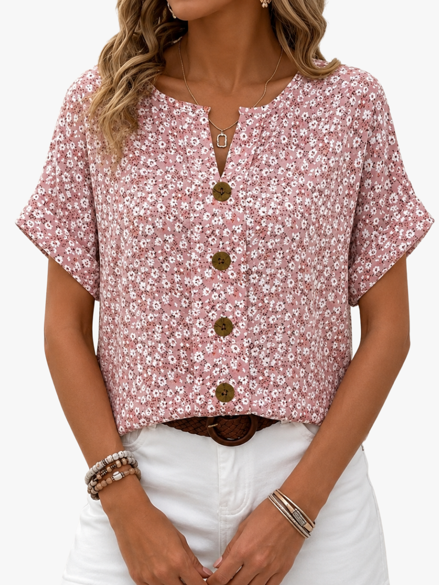 FLORAL CHIC BLOUSE FOR WOMEN