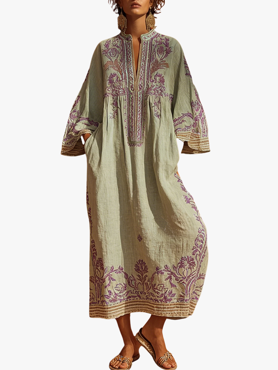 SOFT FLOWING EMBROIDERED DRESS FOR WOMEN