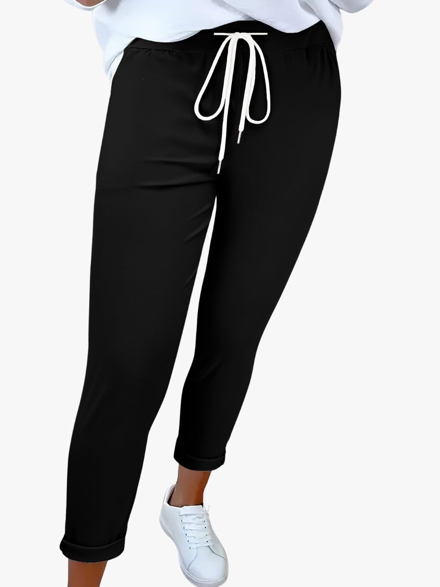 CLASSIC SLIM-FIT PANTS WITH DRAWSTRING FOR WOMEN
