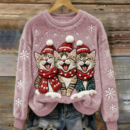 Saar – Pulover z mačkami v božični atmosferi
