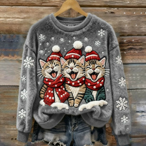 Saar – Pulover z mačkami v božični atmosferi