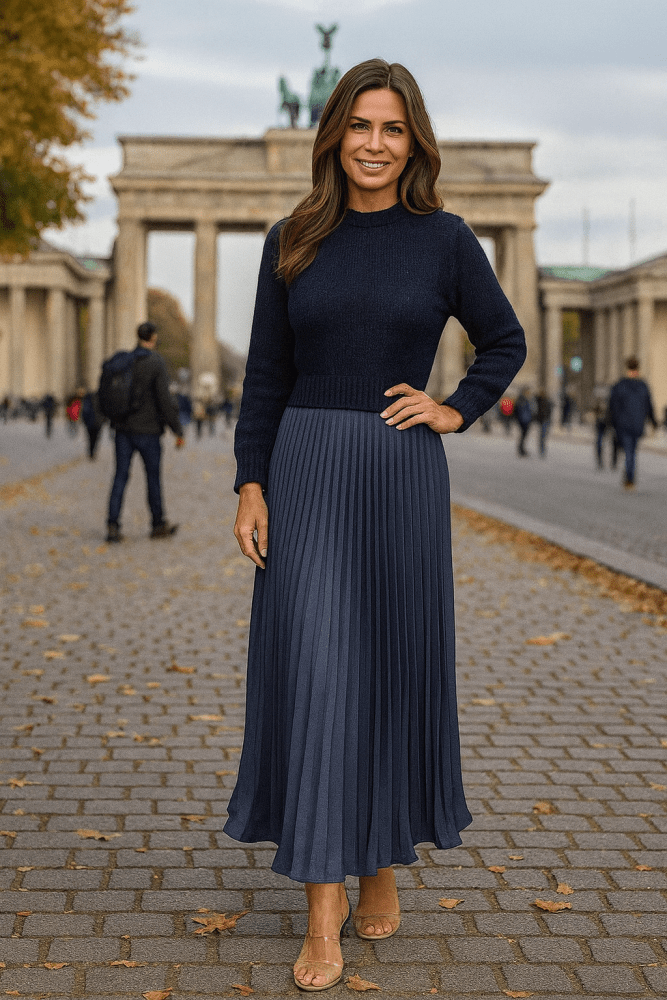 Michelle | Maxikleid z Jerseyjem in nabranim krilom