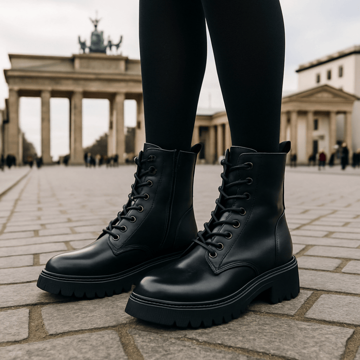 Andrea | črne usnjene zimske škornje