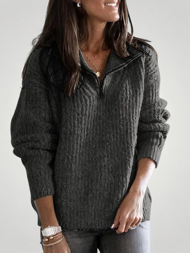 Adelina | Eleganten pulover z zadrgo za udobje