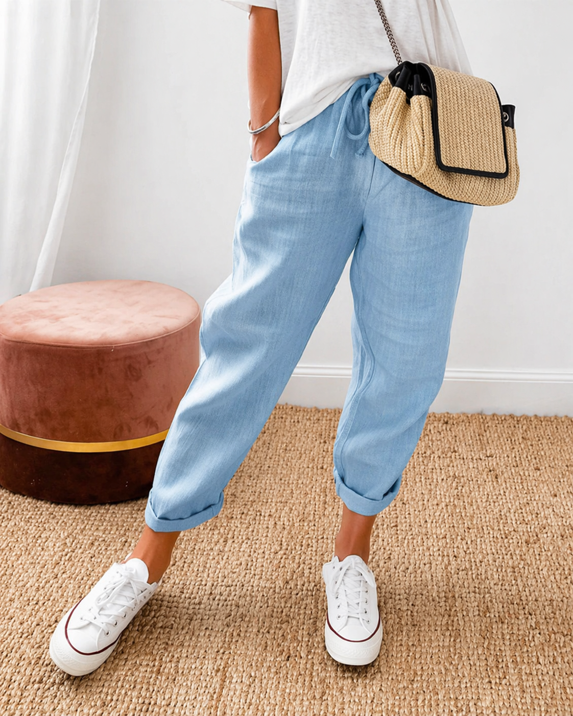 RELAXED LINEN PANTS FOR WOMEN