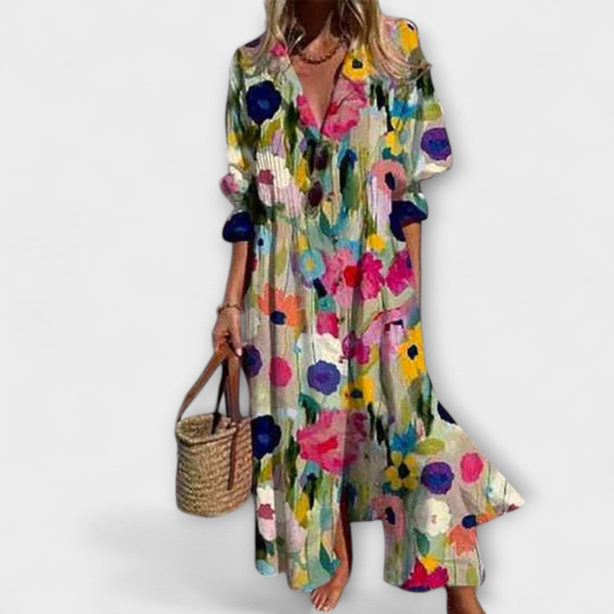 MINIMALIST FLOWING MAXI DRESS FOR WOMEN