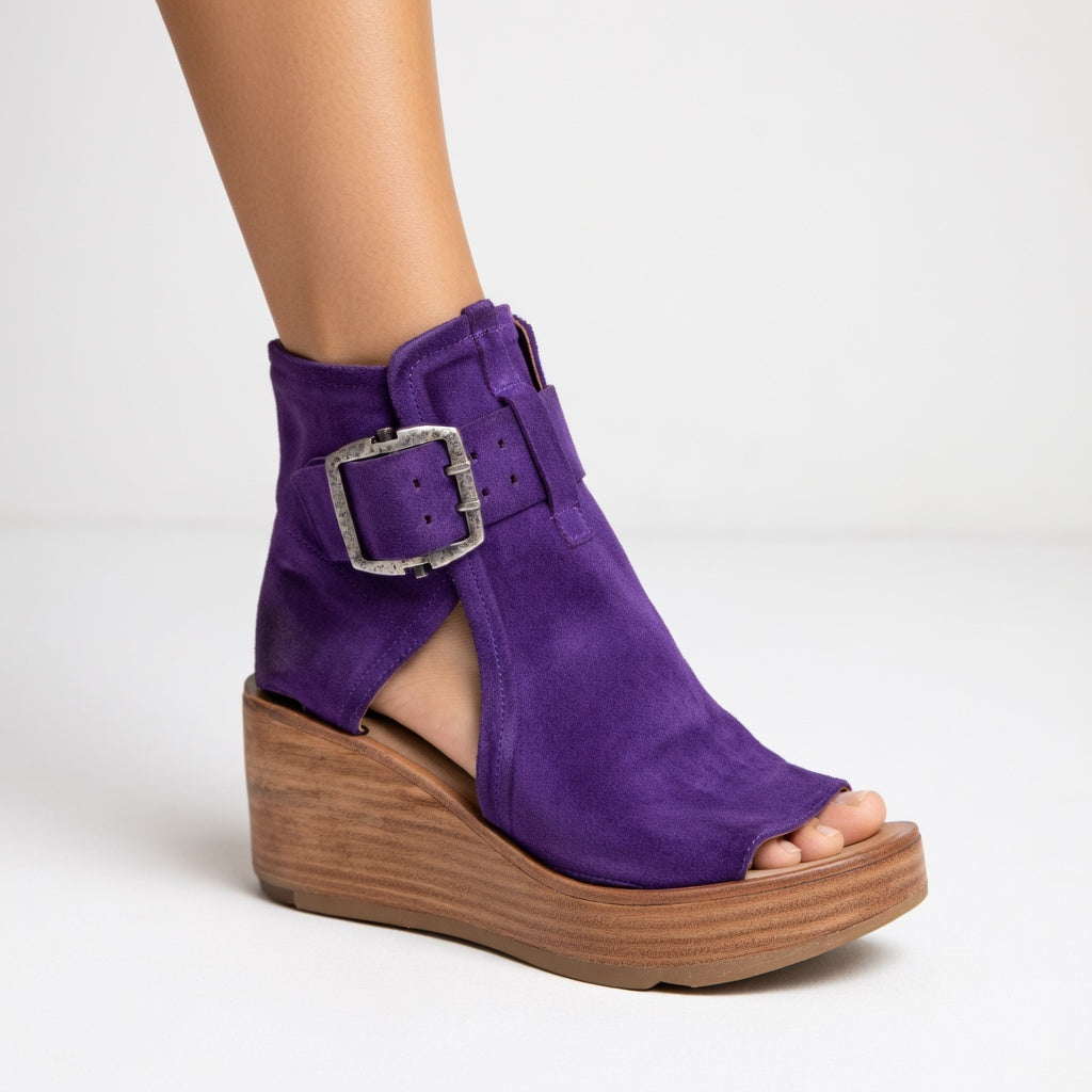 WEDGE OPEN-TOE ANKLE BOOTS FOR WOMEN