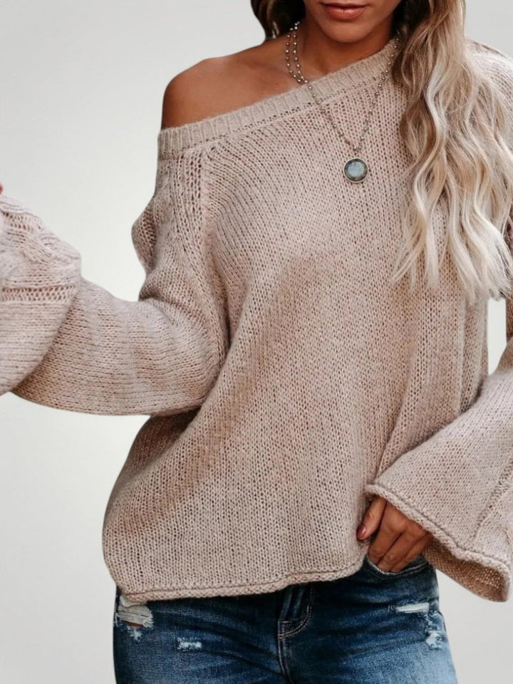 Edda | Asimetrični pulover z razkošnimi rokavi