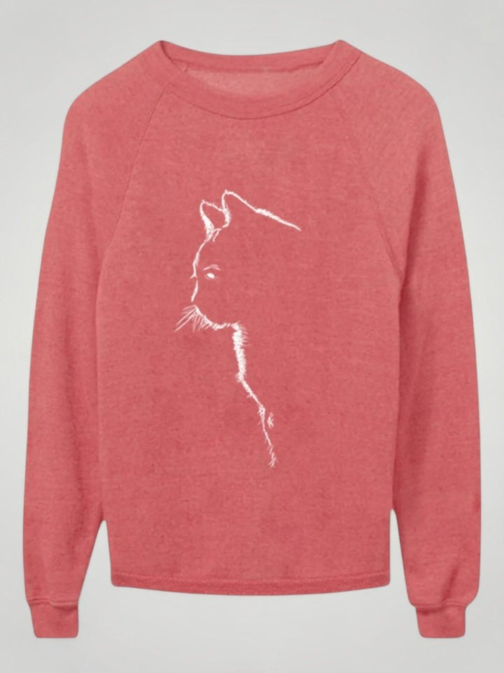 Dörte | Udoben pulover s čudovitim tiskom mačke