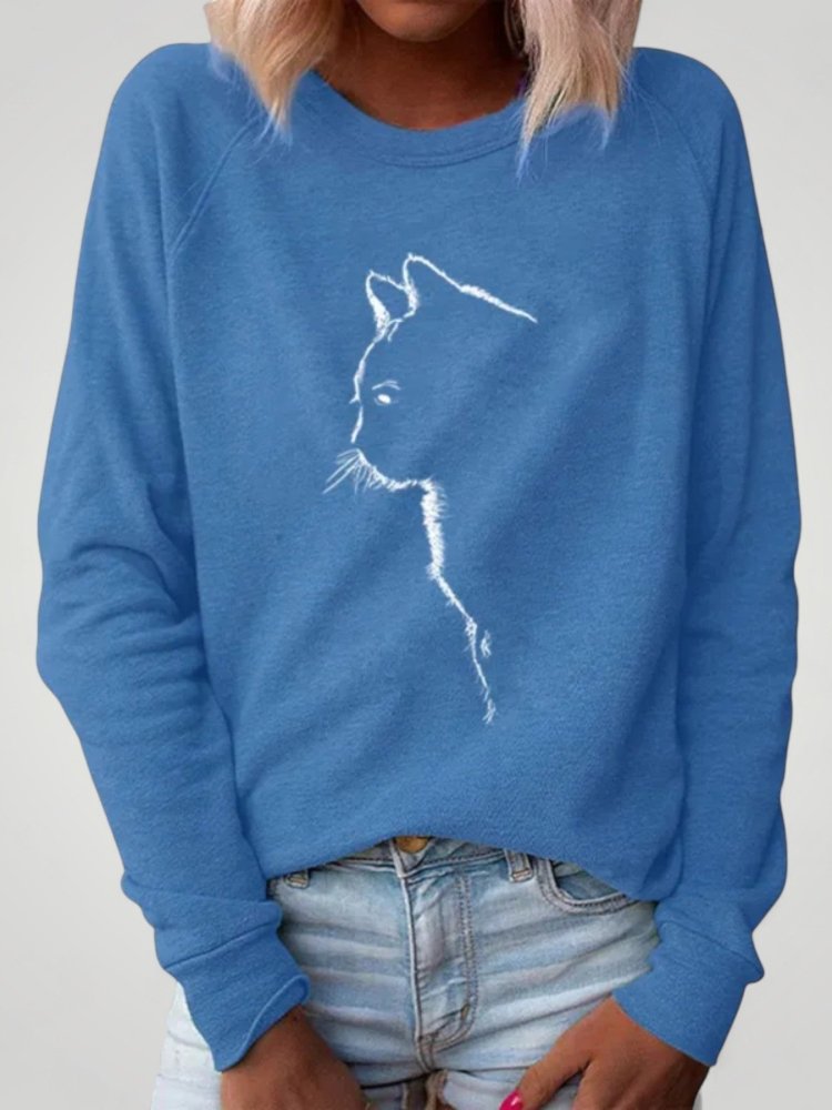 Dörte | Udoben pulover s čudovitim tiskom mačke