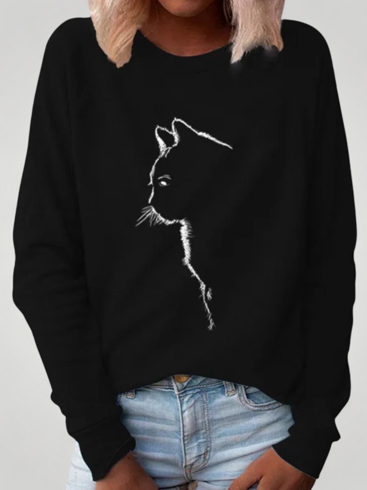 Dörte | Udoben pulover s čudovitim tiskom mačke