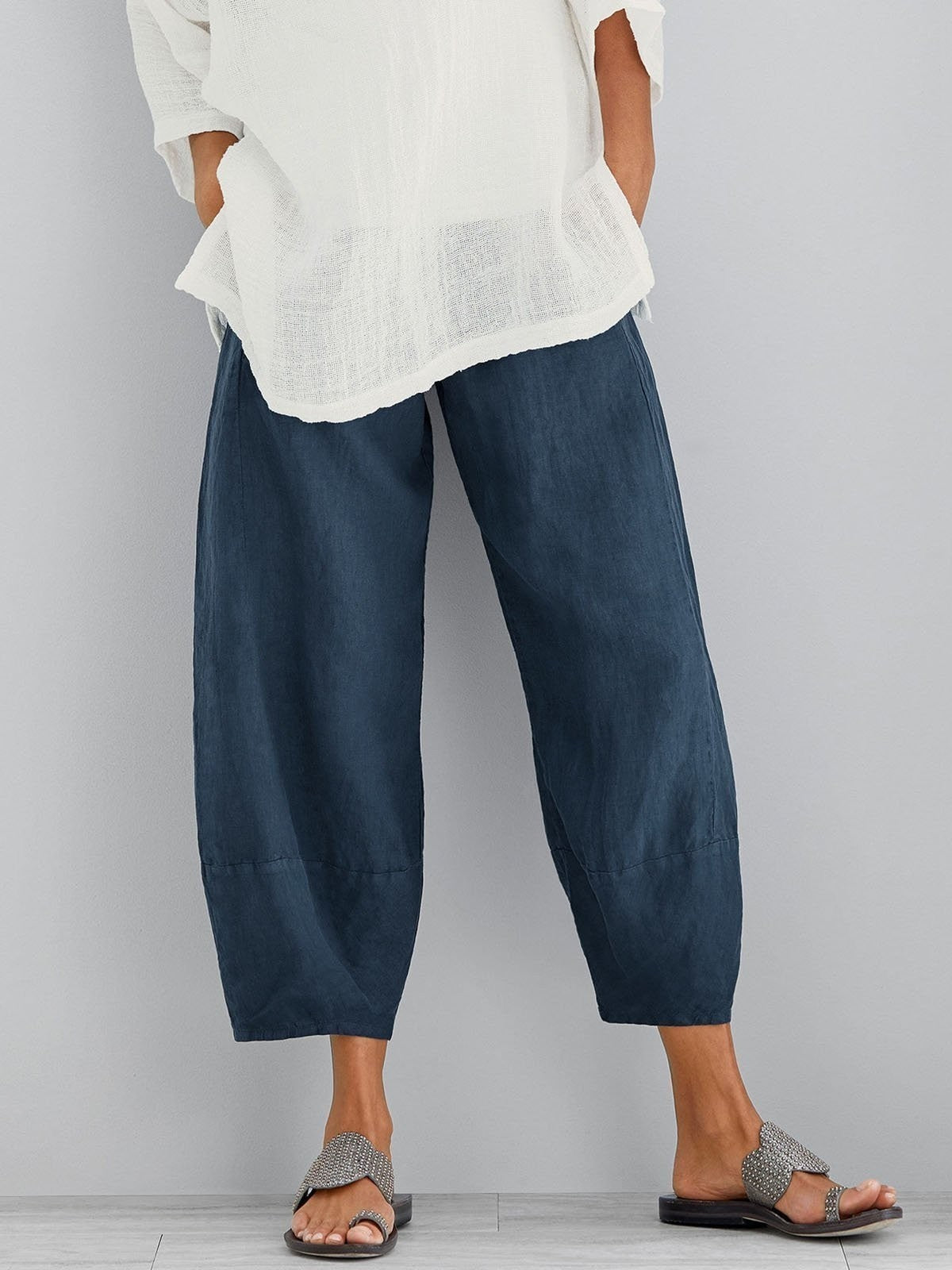 COTTON CROP PANTS FOR WOMEN