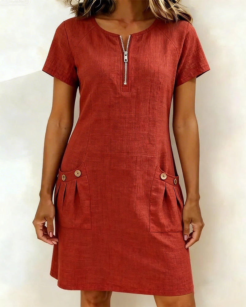 LINEN MIX DRESS FOR WOMEN