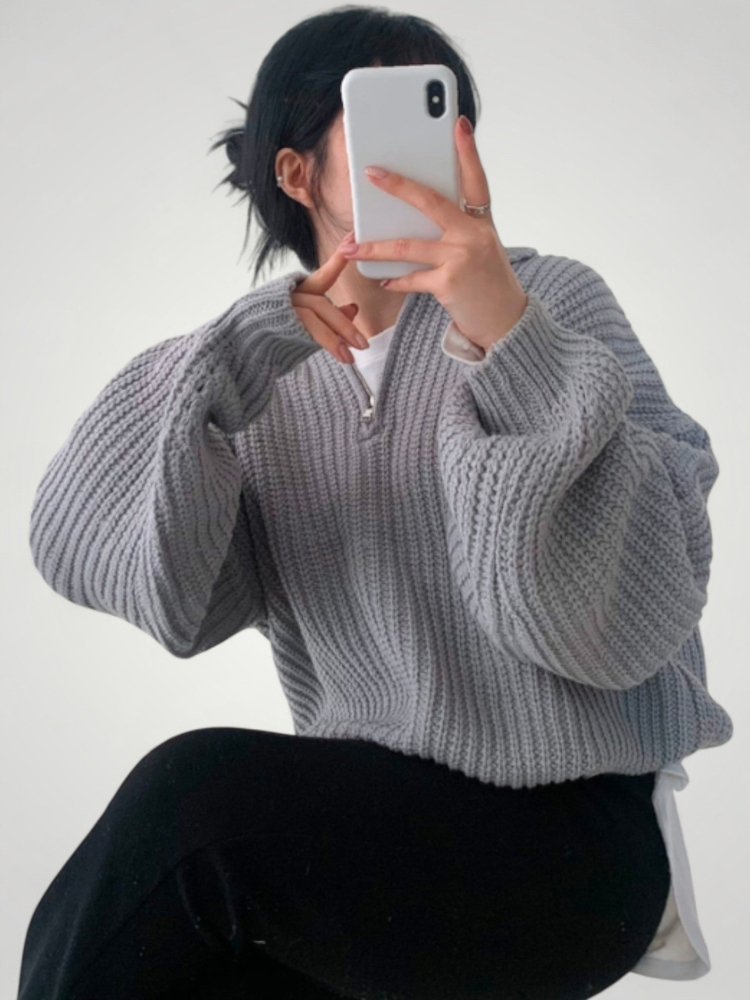 Wencke | Eleganten pulover za dame z zloženim ovratnikom