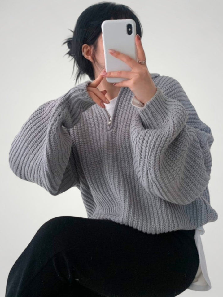 Wencke | Eleganten pulover za dame z zloženim ovratnikom