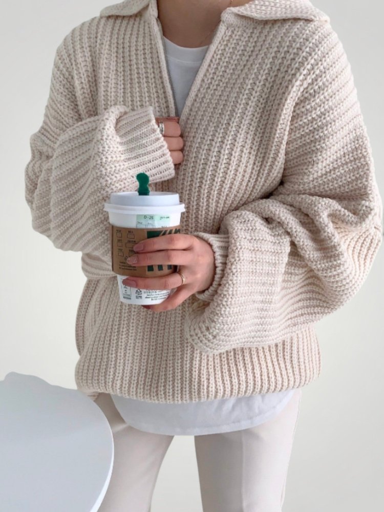 Wencke | Eleganten pulover za dame z zloženim ovratnikom