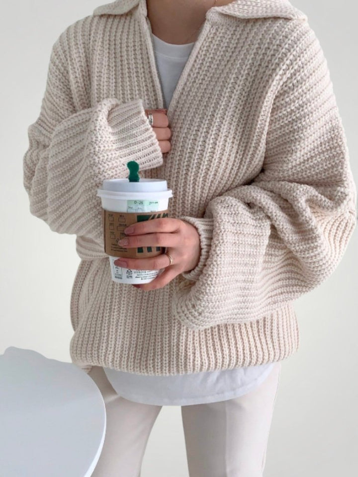 Wencke | Eleganten pulover za dame z zloženim ovratnikom