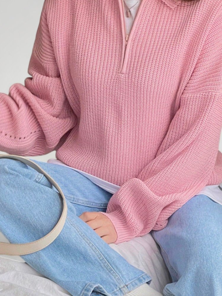 Wencke | Eleganten pulover za dame z zloženim ovratnikom