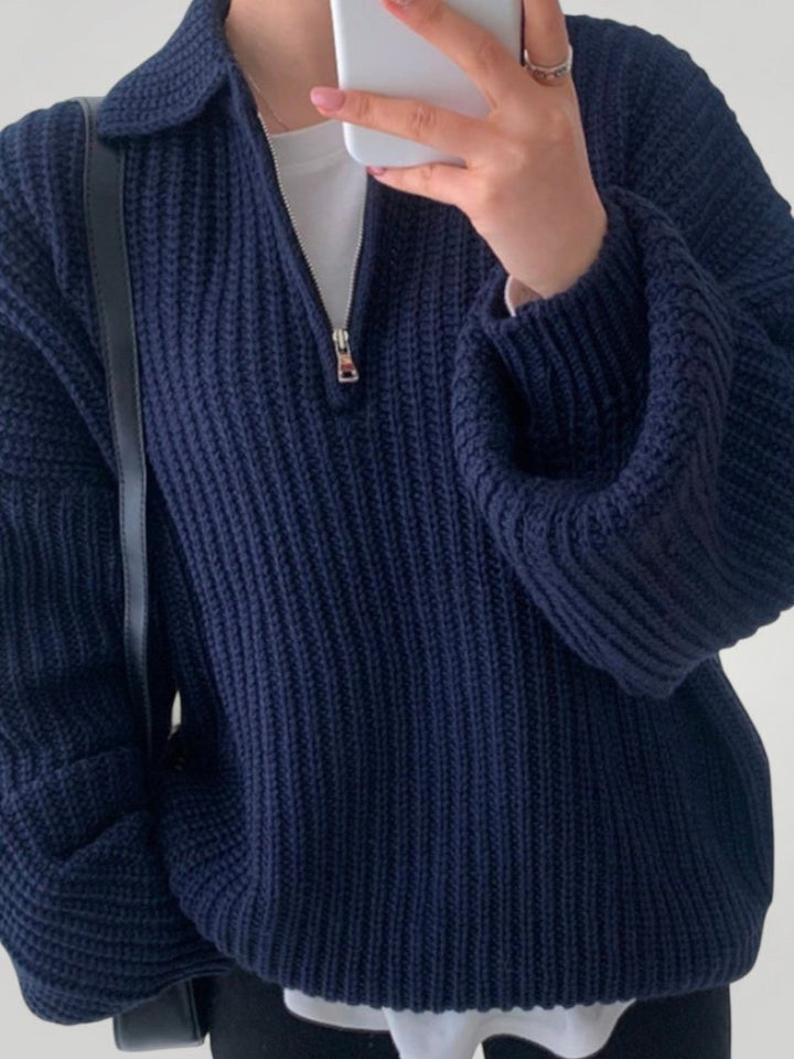 Wencke | Eleganten pulover za dame z zloženim ovratnikom