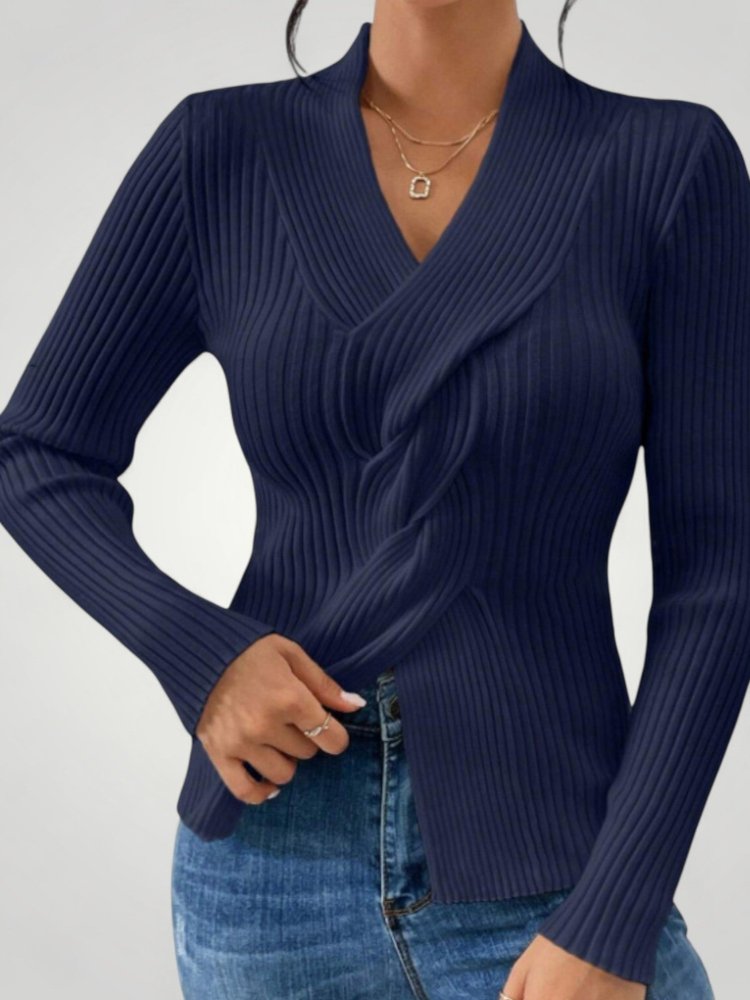 Rike | Eleganten pulover za dame z V-izrezom za udobje