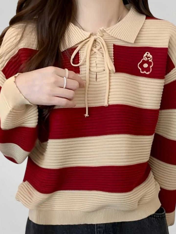 Tabea | Eleganten jesenski pulover z detajlom vozla