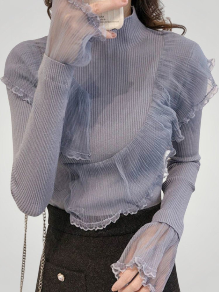 Meike | Eleganten pulover z volančki za ženske z udobjem