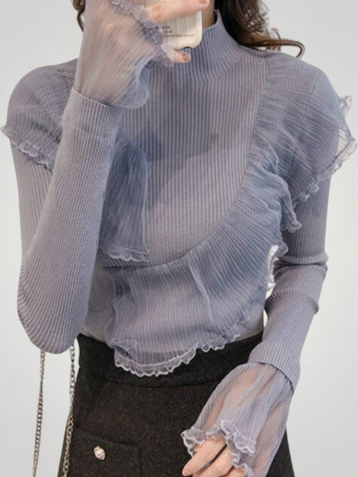 Meike | Eleganten pulover z volančki za ženske z udobjem