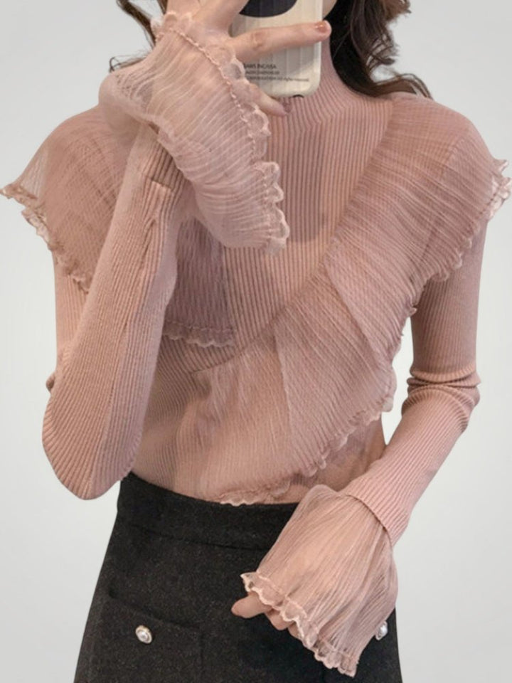 Meike | Eleganten pulover z volančki za ženske z udobjem