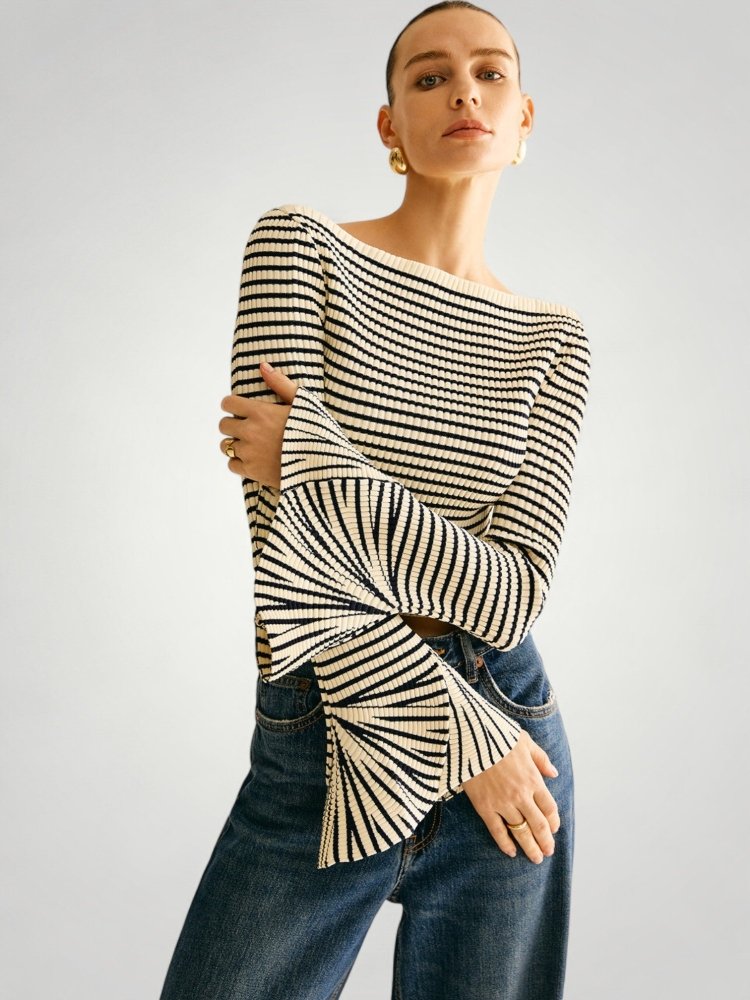 Wiebke | Eleganten pulover srameni z naramnicami in udobjem