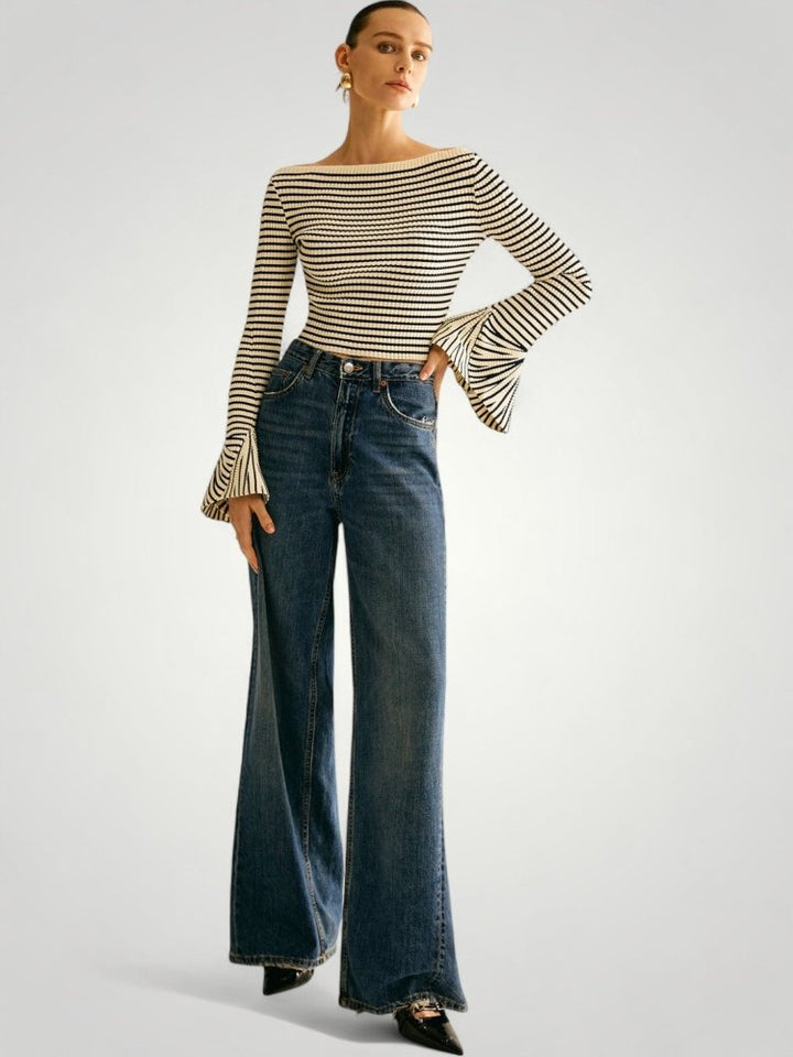 Wiebke | Eleganten pulover srameni z naramnicami in udobjem