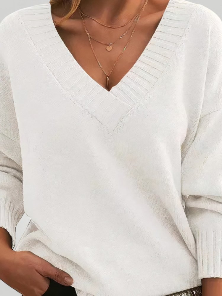 Clarine | Eleganten pulover z V-izrezom za dame s stilom