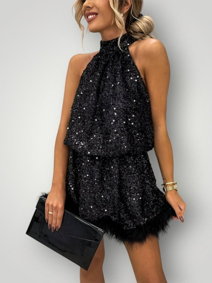 Catrin | Elegantna večerna obleka z bleščečimi detajli za poroke