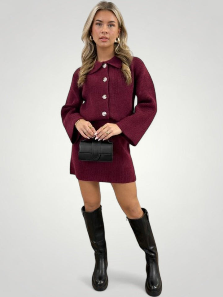 Dagrun | Eleganten komplet s srajco in A-linijskim krilom za dame