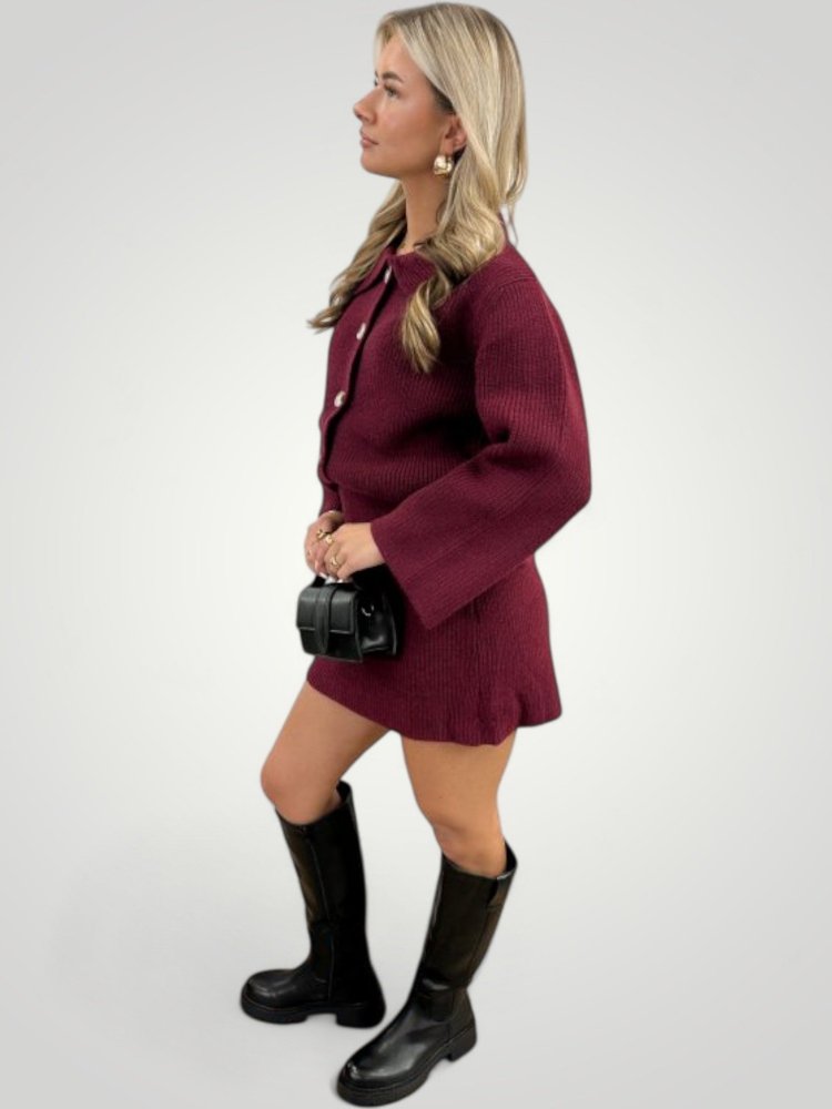 Dagrun | Eleganten set s srajco in A-linijskim krilom za dame