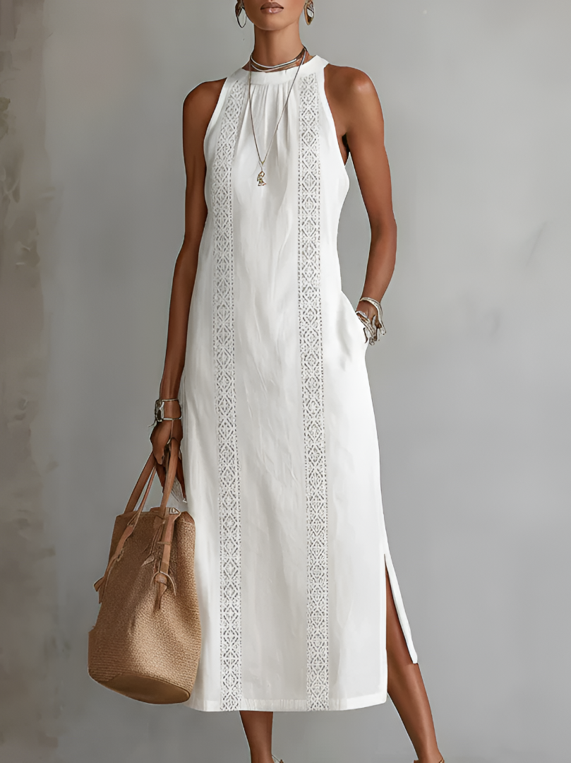 ELEGANT MIDI DRESS WITHOUT SLEEVES FOR WOMEN