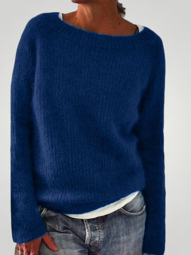 Yara | Klasičen pleten pulover za ženske z okroglim izrezom