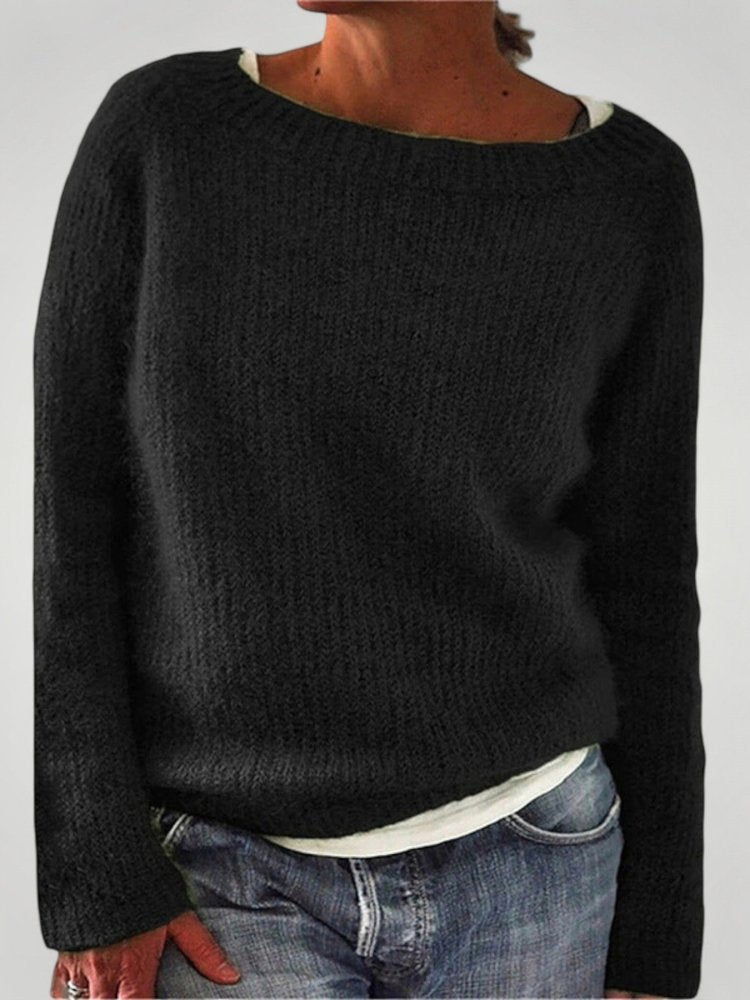 Yara | Klasičen pleten pulover za ženske z okroglim izrezom