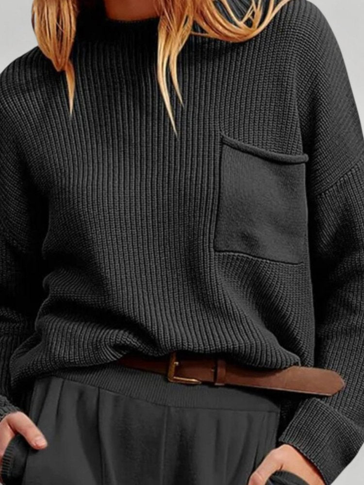 Zenzi | Pulover z dolgimi rokavi z funkcionalno sprednjo žep