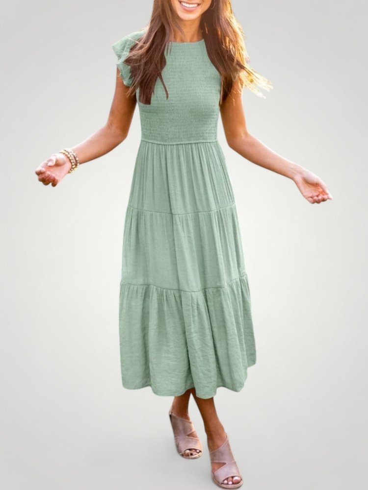 Cordula | Zračno Plisirano Poletno Obleko za Eleganten Dan