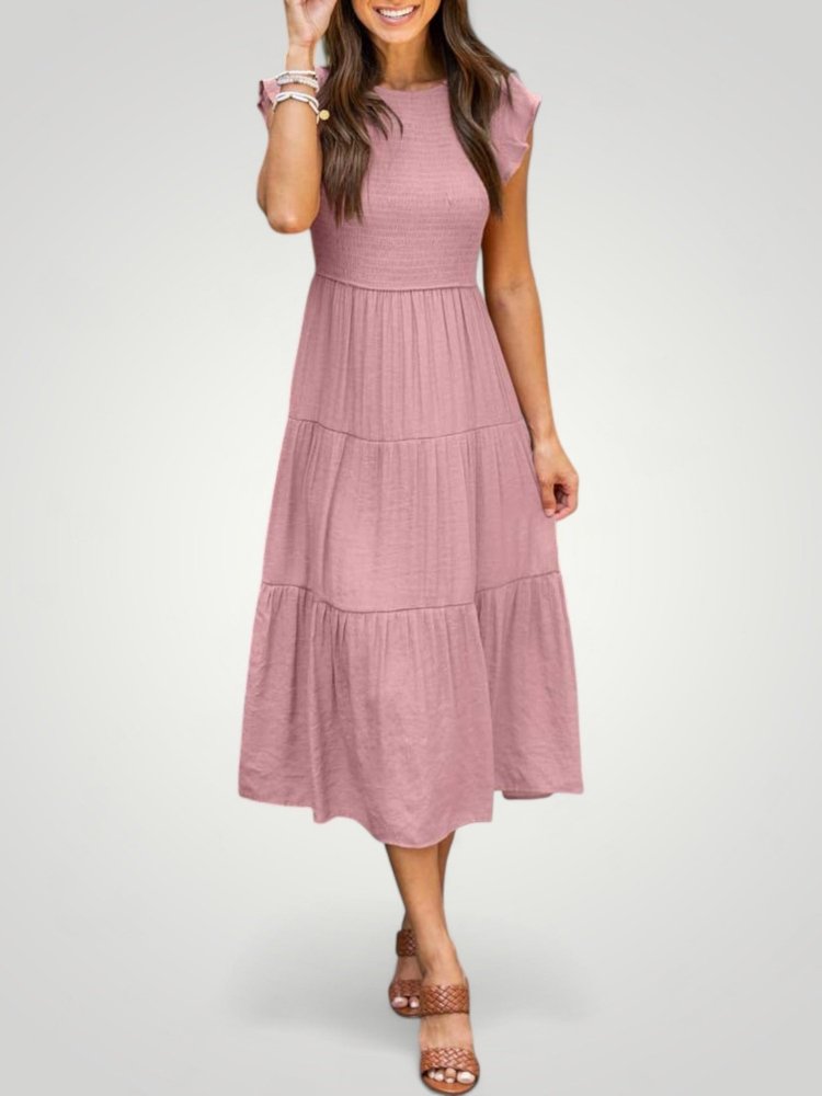 Cordula | Zračno Plisirano Poletno Obleko za Eleganten Dan