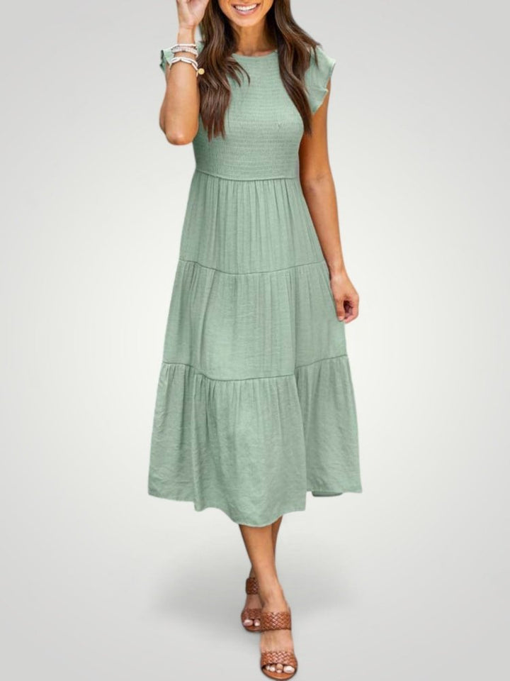Cordula | Zračno Plisirano Poletno Obleko za Eleganten Dan