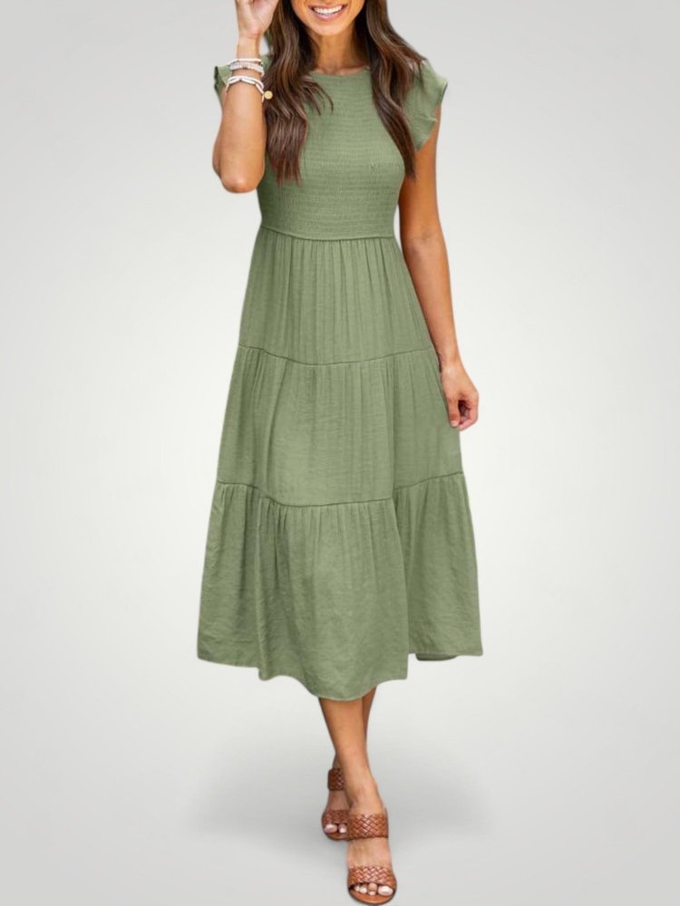 Cordula | Zračno Plisirano Poletno Obleko za Eleganten Dan