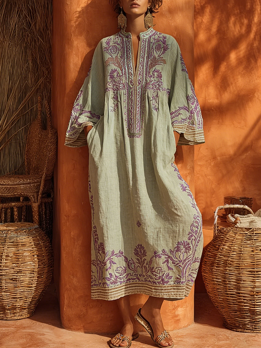SOFT FLOWING EMBROIDERED DRESS FOR WOMEN
